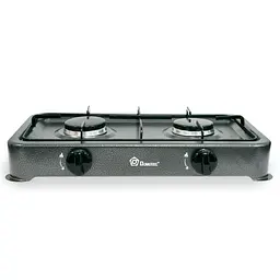 Плита газова Domotec MS-6602, настільна, двоконфорочна, сталева, сіра, для балонного газу - мініатюра 4