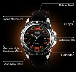 Чоловічий наручний годинник Skmei Robby Steel 0992S (Чорний) - мініатюра 3