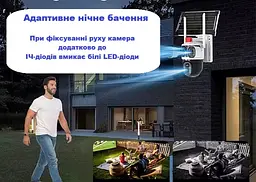 Вулична 4G камера T64-G 15Мп з 3 лінзами сонячна панель зарядки акумулятор 10000мАг PIR сенсор руху - мініатюра 3