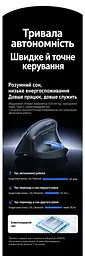 Бездротова вертикальна миша UGREEN M571S Bluetooth та USB-A приймач 2,4 ГГц 4 рівні чутливості до 4000 DPI перемикання між трьома пристроями тихі кнопки та коліщатко вбудований акумулятор із заряджанням USB-C бічні кнопки швидкого доступу пам’ять DPI для кожного пристрою опора для великого пальця протиковзна накладка під палець у комплекті відсік для приймача кабель заряджання USB-A на USB-C 1 м у комплекті темно-сіра з чорним (85237) - мініатюра 6