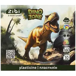 Пластилiн Zibi 10 кольорів DINO 160г