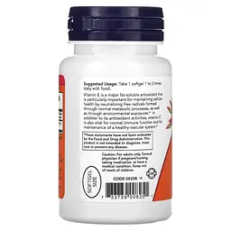 D-альфа-токоферилацетат NOW Vitamin E-200 D-Alpha Tocopheryl, 100 капсул - мініатюра 3
