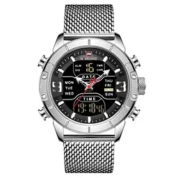 Наручний годинник чоловічий Naviforce Tesla NF9153S Silver Black, NF9153S S/B (15223)