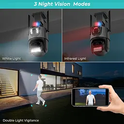 Вулична камера XPRO 8MP 4K IP Camera Outdoor WiFi PTZ подвійний об'єктив, подвійний екран чорна (43912-_1343) - мініатюра 10