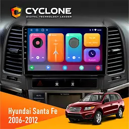 Штатна магнітола Hyundai Santa Fe 2006-2012 Cyclone C9-001 2x32 CPL Cyclone (НФ-00002291)