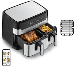 Мультипіч Tefal Dual EasyFry & Grill AirFryer сіро-чорний 2700 Вт (EY905D10) - мініатюра 13