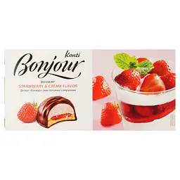 Десерт Bonjour Konti вкус клубники со сливками, 232 г (582234)