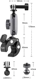 Затискач Telesin Aluminum Alloy Universal Handlebar Mount (GP-HBM-001) [83956] - мініатюра 3