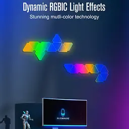 Настінний світильник Smart Triangular Quantum Light SAL-012B Bluetooth USB interface with app 10pcs White - мініатюра 5