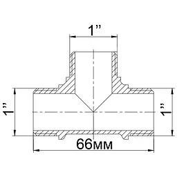 Трійник латунний 1″ЗР х 1″ЗР х 1″ЗР ливарний 217-1Б 000011036 - мініатюра 5