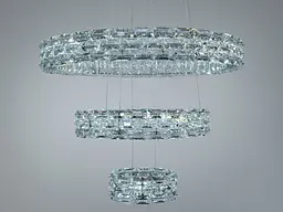 Підвісна LED-люстра Diasha 7896/600+400+200CH з трьома кришталевими кільцями, пультом, 70 W, CH, 59 см, 12-20m2 - мініатюра 3