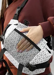 Велика жіноча поясна сумка бананка Sambag DynamicDart принт "Square" 38 × 21 × 7 см (80411150) - мініатюра 3