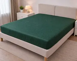 Простирадло на резинці LARA сатин-страйп LUX green d13183 180х200х25 - мініатюра 1