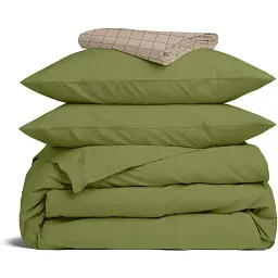 Комплект постільної білизни Cosas сімейний AVOCADO CS1 2 x 160 x 220 см (Ranfors74_Avocado_CellAshbeige_160x2)