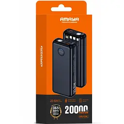 Портативний ЗП Power Bank Amaya F239L 22.5W flashlight with cable 20000 mAh Black - мініатюра 2