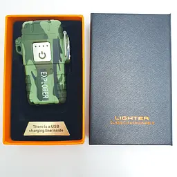 Запальничка електроімпульсна USB сенсорна електрична акумуляторна 2 дуги в подарунковій коробці UKC EXPLORER 6863 камуфляжна - мініатюра 6