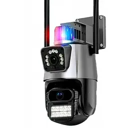 Вулична охоронна WIFI камера відеоспостереження Dual Lens Поворотна камера спостереження з бузком - мініатюра 2