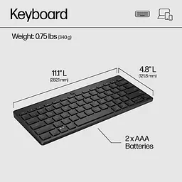Клавіатура HP 350 Compact Multi-Device Bluetooth UA Black (692S8AA) - мініатюра 8