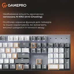 Клавіатура GamePro Genesis Metallic 100% Red switches (MK144G) - мініатюра 9