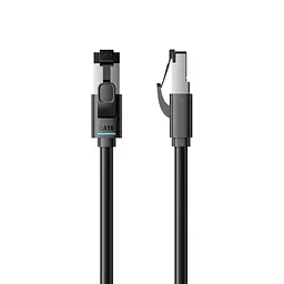 Мережевий кабель Ethernet Vention 2 м патч-корд RJ45 8P8C Cat8 до 40 Гбіт/с з подвійним екрануванням S/FTP з гнучкою оболонкою 2000 МГц чорний (IKRBH)