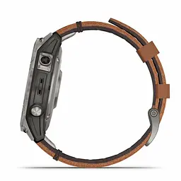Смарт-годинник Garmin Fenix 7 Pro Sapphire Solar Titanium with Chestnut L. Band (010-02777-30) - мініатюра 4