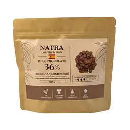 Шоколад молочний 36% Natra Cacao, дропси 200 г 