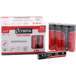 Батарейка AAA, 1.5V, Лужна, Olympia, Alkaline, (BOX 24 шт.) - мініатюра 2