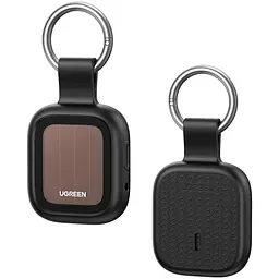 Bluetooth-трекер для пошуку речей UGREEN Finder Pro CM913 AirTag для Apple Find My для iPhone та iPad без підтримки Android із сонячним підзаряджанням зі звуковим пошуком 110 дБ із захистом від води IP68 зі сповіщеннями про залишену річ зі спільним доступом з режимом втрати з попередженнями про небажане відстеження з доступом із Mac або Apple Watch після прив’язування чорний із коричневою вставкою (75324)