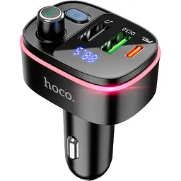 FM-трансмітер Hoco E62 Fast PD20W+QC3.0 car BT FM transmitter чорний - мініатюра 2
