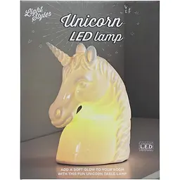 Керамічна світлодіодна настільна лампа Unicorn Head Bust Біла