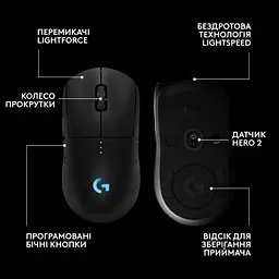 Комп'ютерна мишка Logitech G Pro 2 Lightspeed Wireless Black (910-007295) - мініатюра 6