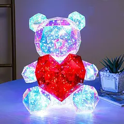 Світлодіодний нічник UFT LP1 Bear Ведмедик з червоним серцем 30 см у подарунковій коробці (UFTLP1bear) - мініатюра 2