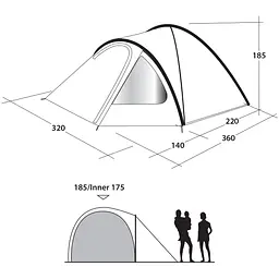 Намет Outwell Haze 5 Grey (111160) - мініатюра 2