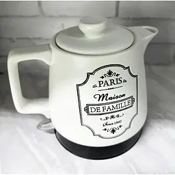 Електрочайник керамічний Maestro MR-072 Paris Maison De Famille 1л 1000 Вт Чорний/Білий - мініатюра 2