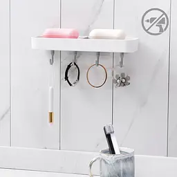 Мильниця МВМ My Home BP-11 клейка подвійна, з гачками, біла (BP-11 WHITE) - мініатюра 5