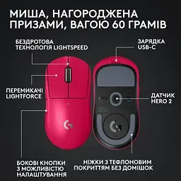 Мишка Logitech G Pro X Superlight 2 Lightspeed Wireless Magenta (910-006797) - мініатюра 6
