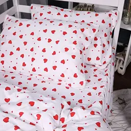 Комплект постільної білизни MirSon Фланель 015 Love білий 110х140 см (2200009652592) - мініатюра 5