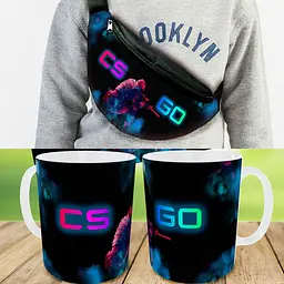 Подарунковий набір: Сумка-бананка + Кружка контр-страйк "Counter-Strike" дитячий, для хлопчика (00191)