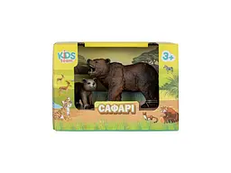 Набір тварин KIDS TEAM ANIMALS Сафарі Q9899-A37 Бурий Ведмідь та медвежа - мініатюра 4