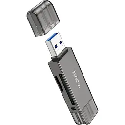 Кардрідер Hoco HB39 2-in-1 Metal Gray (604819) [168991] - мініатюра 2