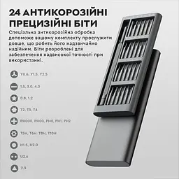 Набір магнітних прецизійних викруток Semi SET 3 25 в 1 для точних робіт, дрібного ремонту в кейсі - Grey - мініатюра 2