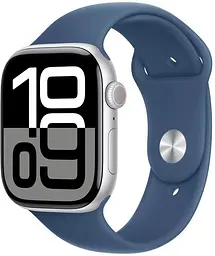 Смарт-годинник Apple Watch Series 10 GPS 46mm Silver Alu. Case w. Denim Sport Band - M/L (MWWM3)