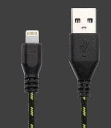 Кабель USB 2.0 AM-Lightning M, 1.0м, оплетка, черный