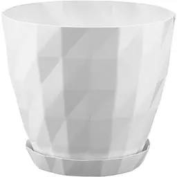Вазон для квітів Serinova Crystal з підставкою 1.85 л бежевий (20-KRT301204-200100)