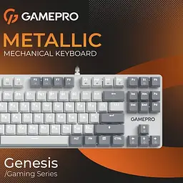 Клавіатура дротова GamePro Genesis Metallic Outemu Red Swithes USB White (MK110W) - мініатюра 7