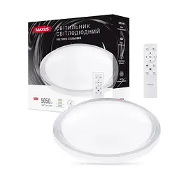 Світильник світлодіодний настінно-стельовий Maxus Functional Ceiling light 50W 3CCT Remote Aura з пультом