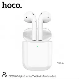 Навушники Hoco DES03 Air wireless headset TWS White - мініатюра 3