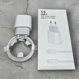 Зарядний пристрій USB-C 35W з кабелем Type-C, адаптер для телефону, білий - мініатюра 2