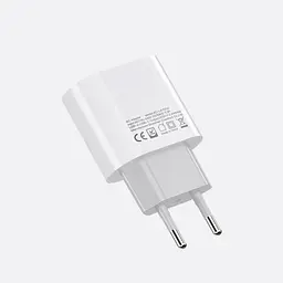 Мережевий зарядний пристрій XO L97 USB A+USB C dual port 2.4A Home charger Білий - мініатюра 2