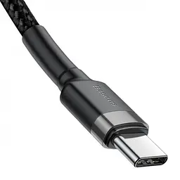 Кабель Baseus cafule Cable PD2.0 60W Type-c/Type-c (20v-3a) 2M сірий+чорний (CATKLF-HG1) - мініатюра 4